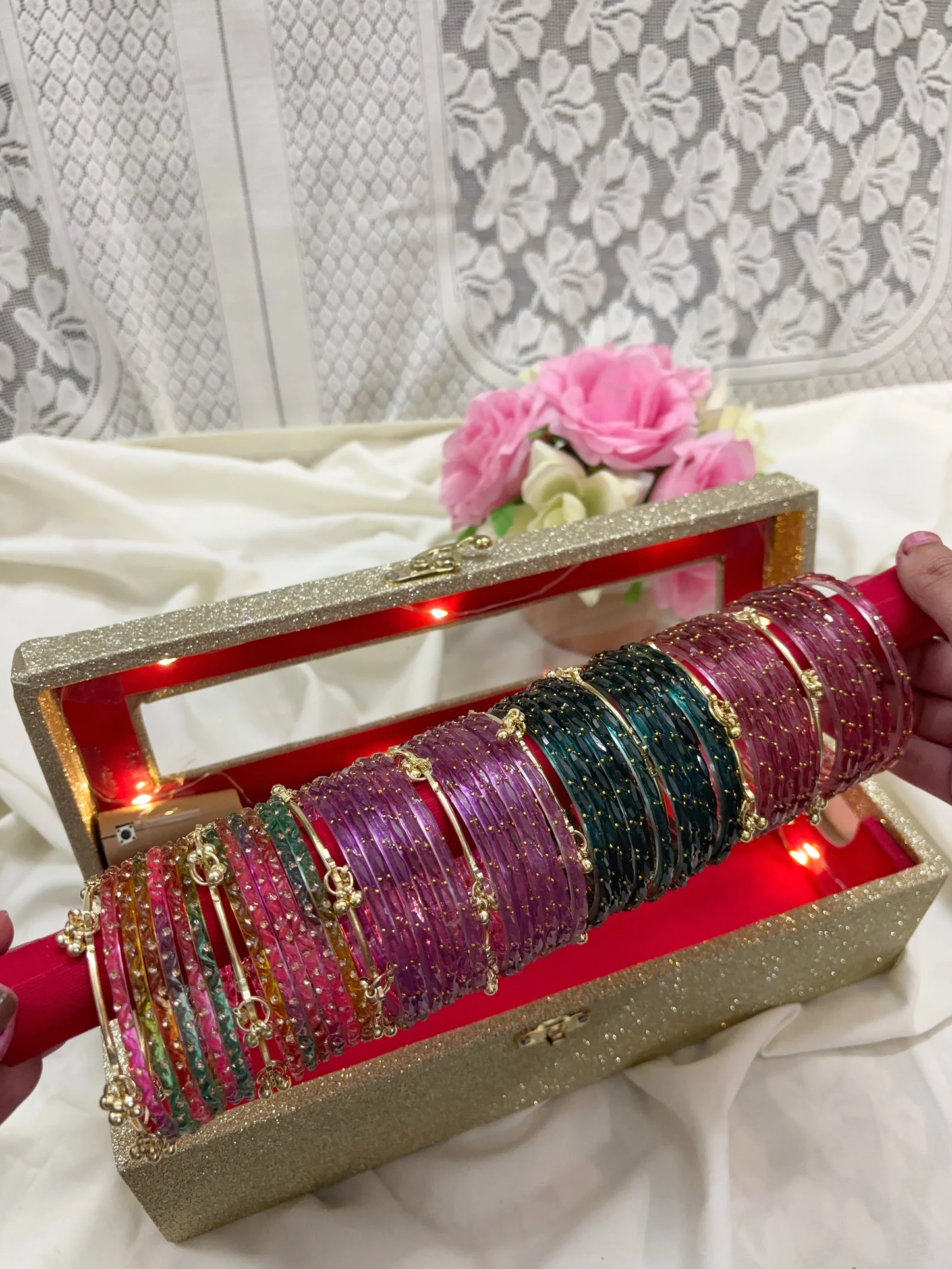 4 Color Ghungroo Bangle Gift Box (Kashmiri Style) 💐