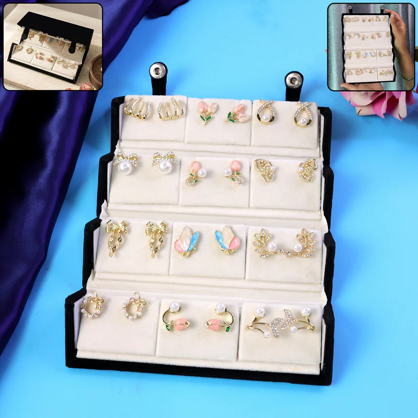 ✨ Korean Style 12 Pairs Earrings Combo Set