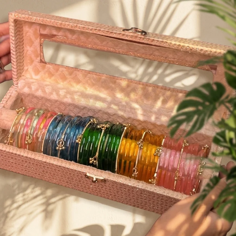 6 Color Viral Jelly Bangle Set With 8 pcs Ghungroo Bangles