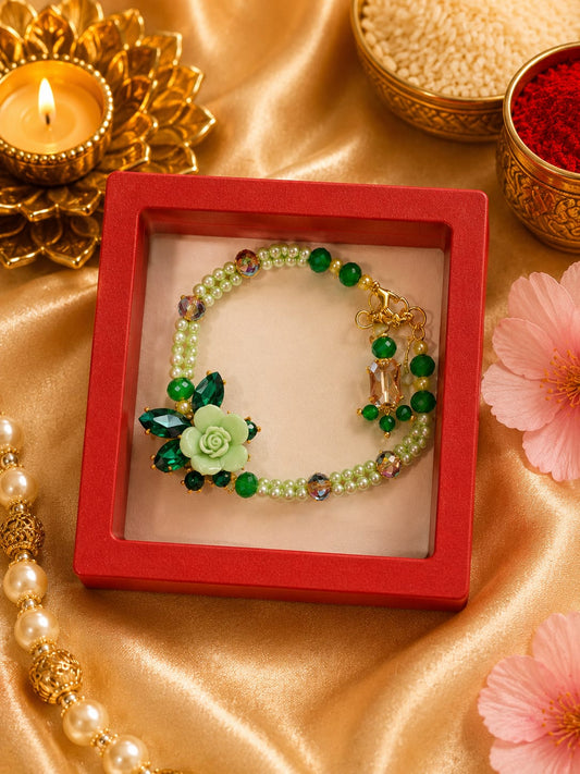Emerald Bloom Rakhi
